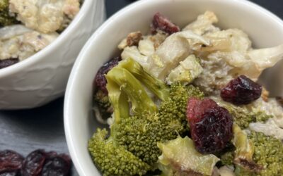 Roasted Broccoli and Cauliflower Salad with Cranberries