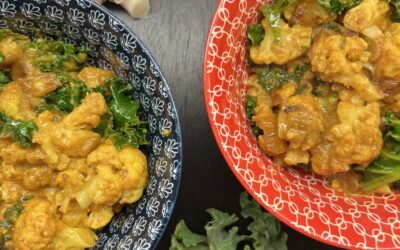 Curried Cauliflower with Coconut Milk and Kale
