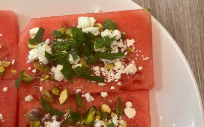 Watermelon with Feta Mint and Pistachios