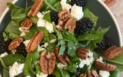 Blackberry Basil Pecan and Goat Cheese Salad
