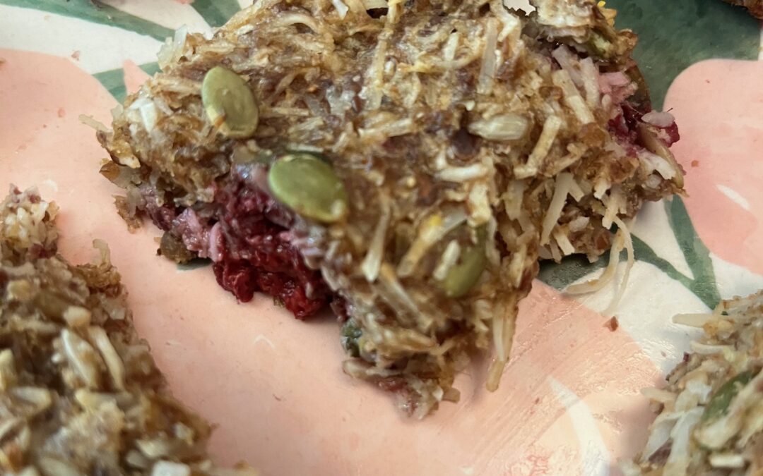 Raspberry “Oat” Bar no oats no egg