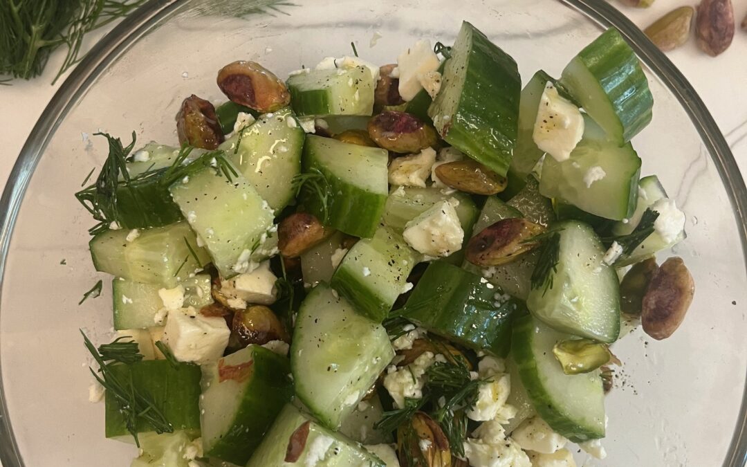 Cucumber Salad with Pistachios Feta and Dill
