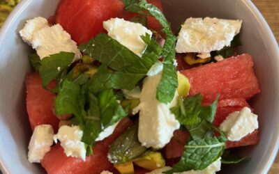 Watermelon Salad with Feta Mint and Pistachios